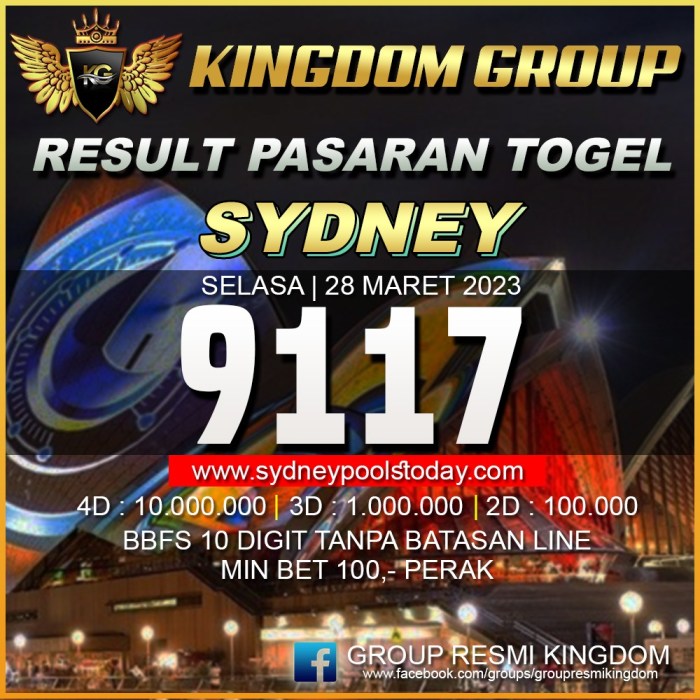 Cashback pasaran Sydney di CHUTOGEL